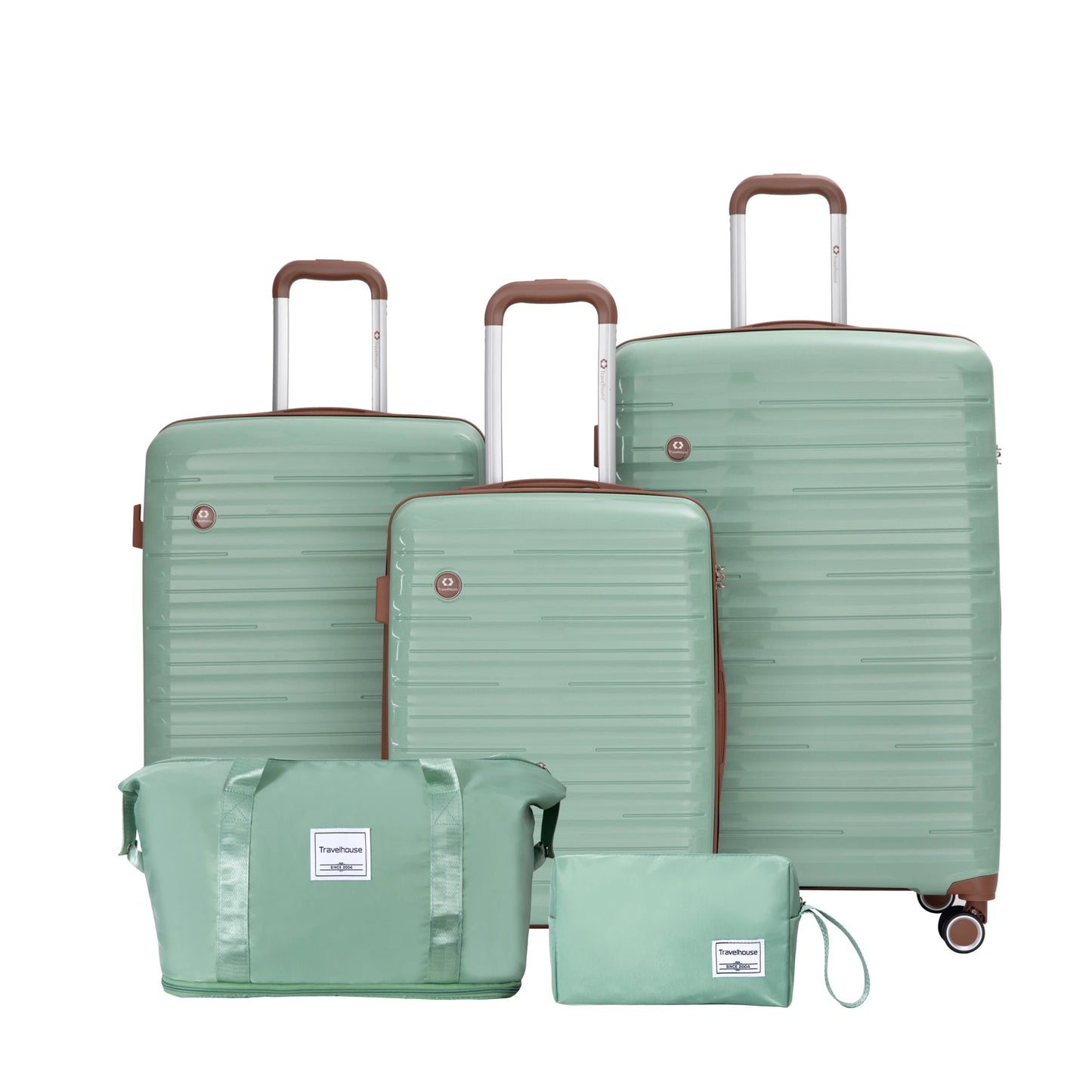 TravelhouseCN 5-Piece Luggage Set Hardcase Spinner Wheels TSA Lock