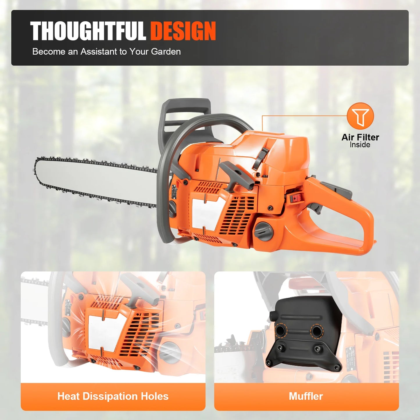 Gasoline Chainsaw 2 Cycle 65/72cc For Farm And Garden Use