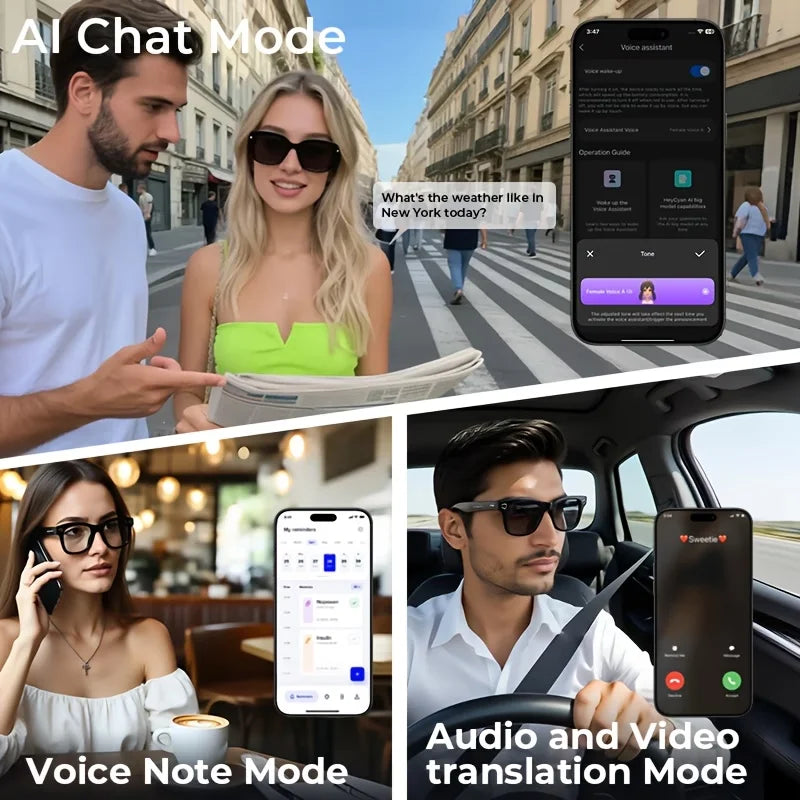 Giinova AI Smart Video Glasses With Camera And Translator
