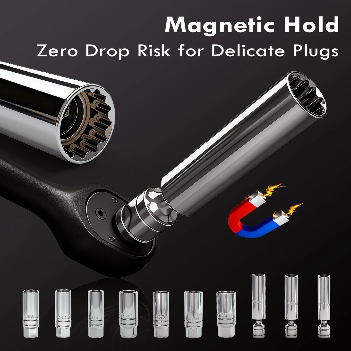 MoveCrab Digital Torque Wrench Set With Magnetic Extension Bar