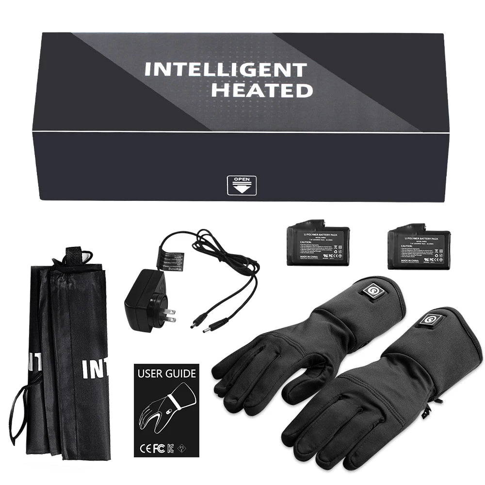 Snow Deer Winter Heated Gloves Goatskin Leather Windproof Rechargeable