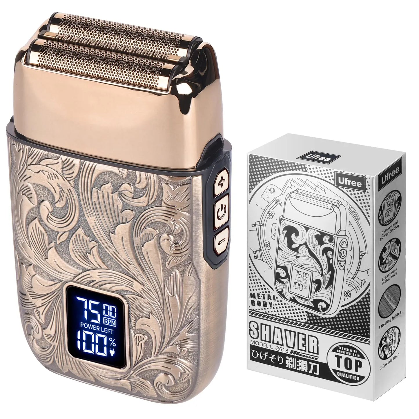 Ufree Close Shaver Three Speed Electric Foil Razor For Men