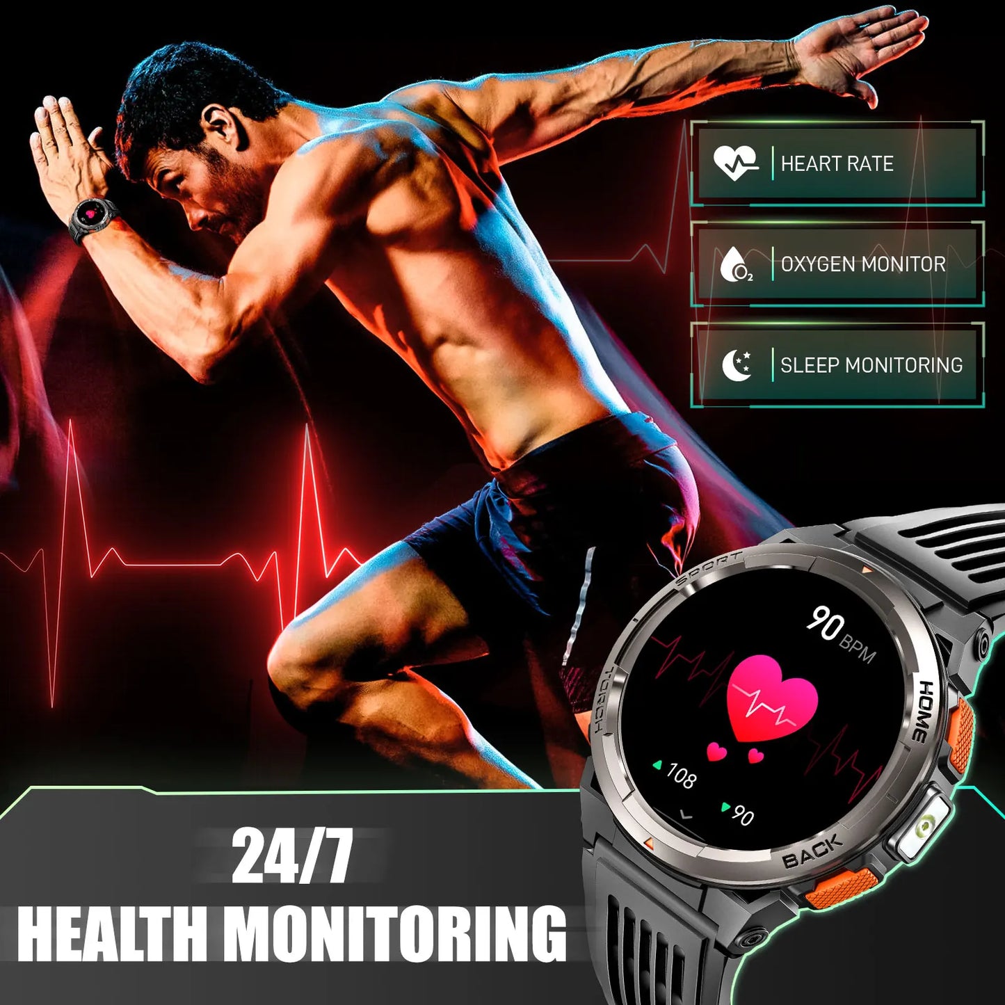 EIGIIS KE5 Smartwatch 3ATM Waterproof With Compass Altitude Barometer