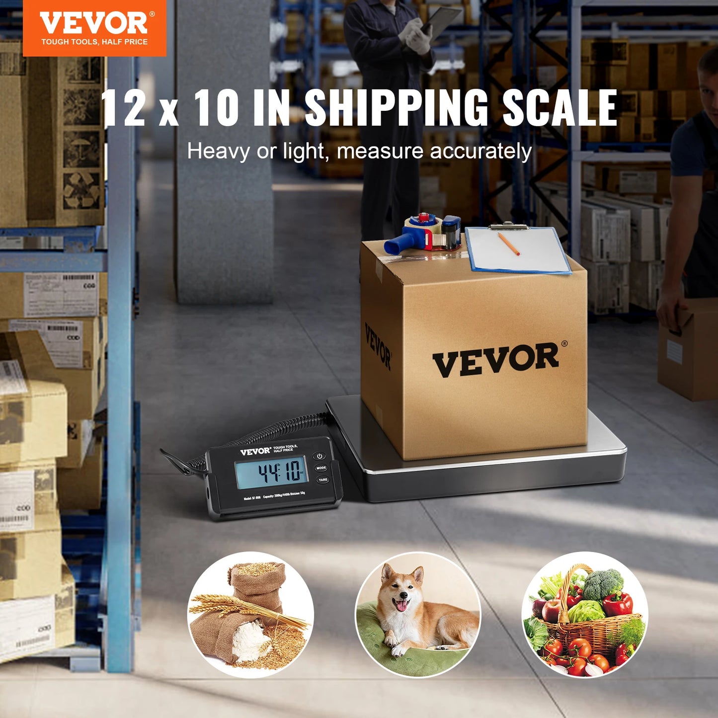 Digital Postal Scale 440Lb With Timer Tare HD LCD Display
