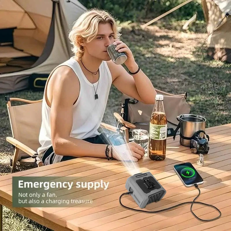 Portable Neck Fan With 10000mAh Battery And Waist Clip Flashlight