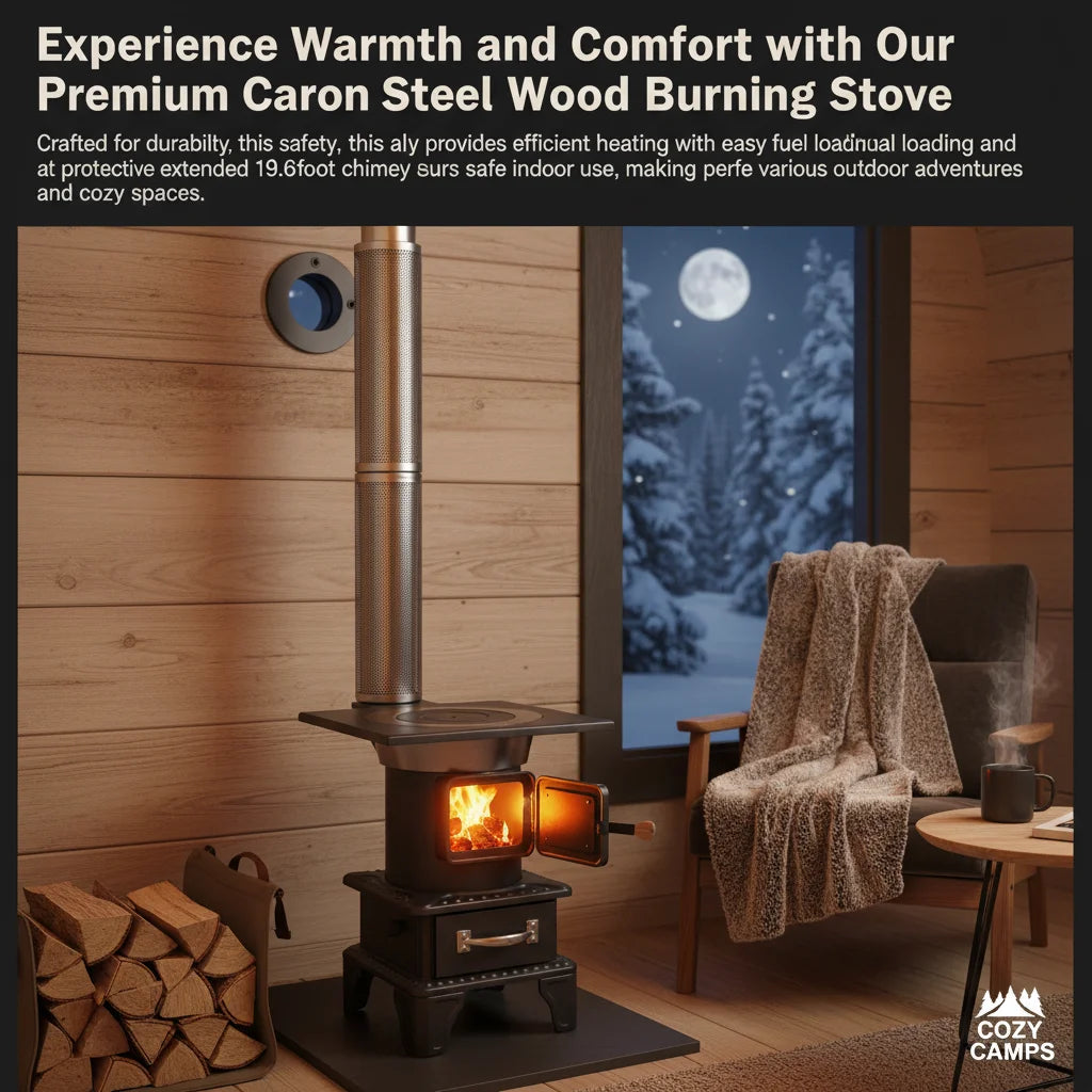Camping Wood Stove Outdoor Cast Iron Coal Heater Kit