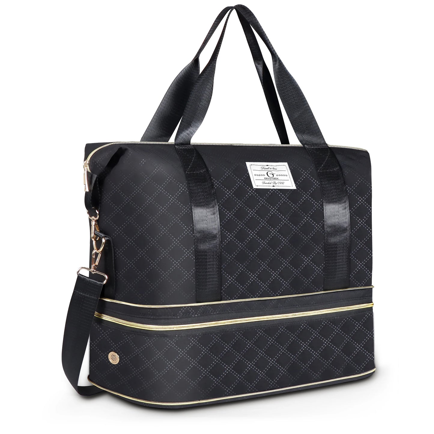 Travel Bag Durable Quilted Design Large Capacity Nylon Spinner Wheels