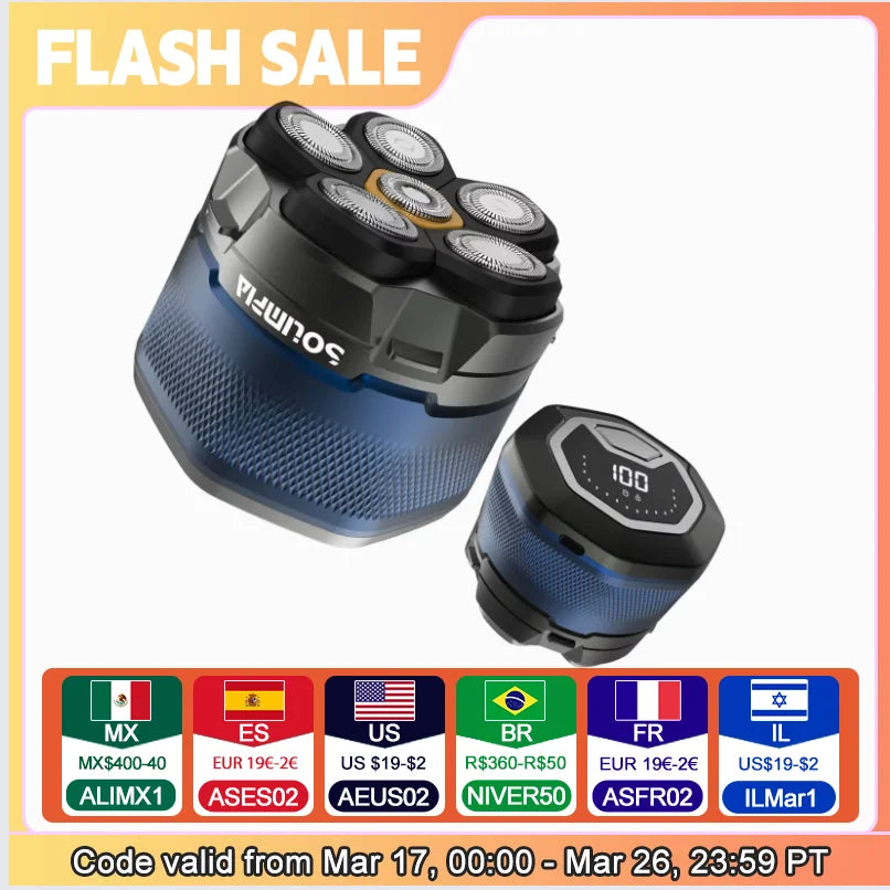 Solimpia Bald Head Shaver 6D Magnetic Electric Razor