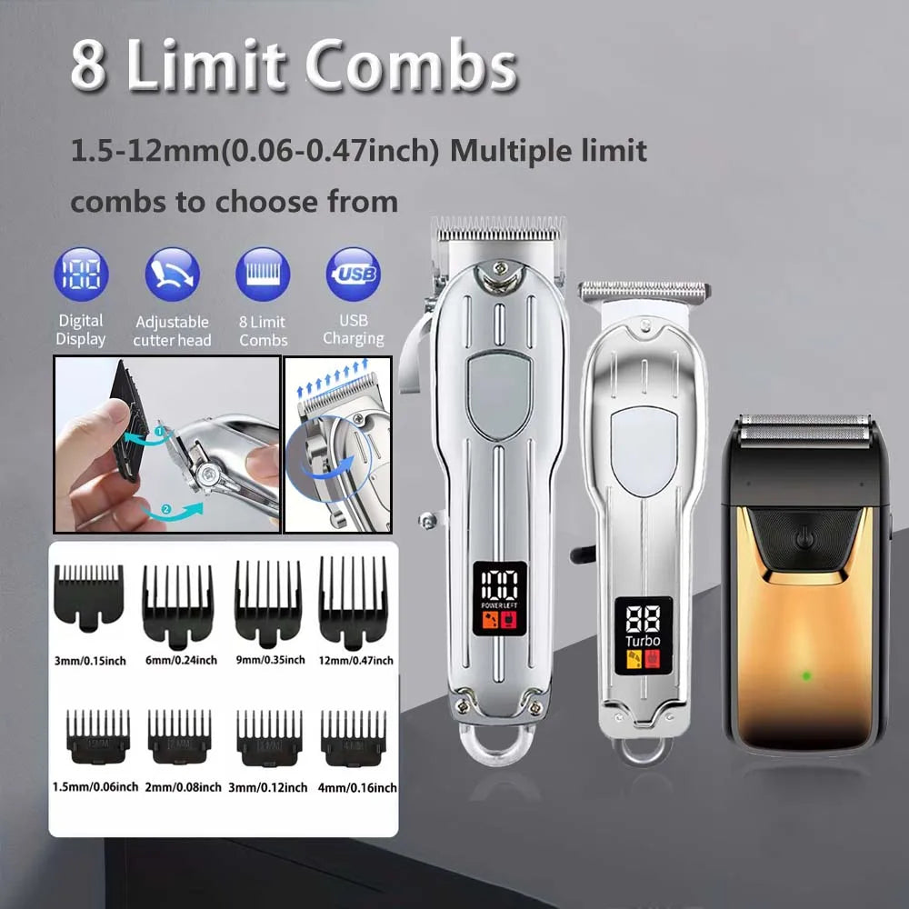 YUKU Hair Clipper Set for Men Cordless Beard Trimmer