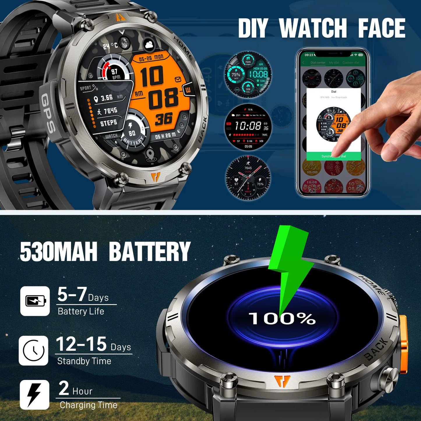 EIGIIS KE3 Smartwatch Bluetooth Call Full Touch Health Monitor