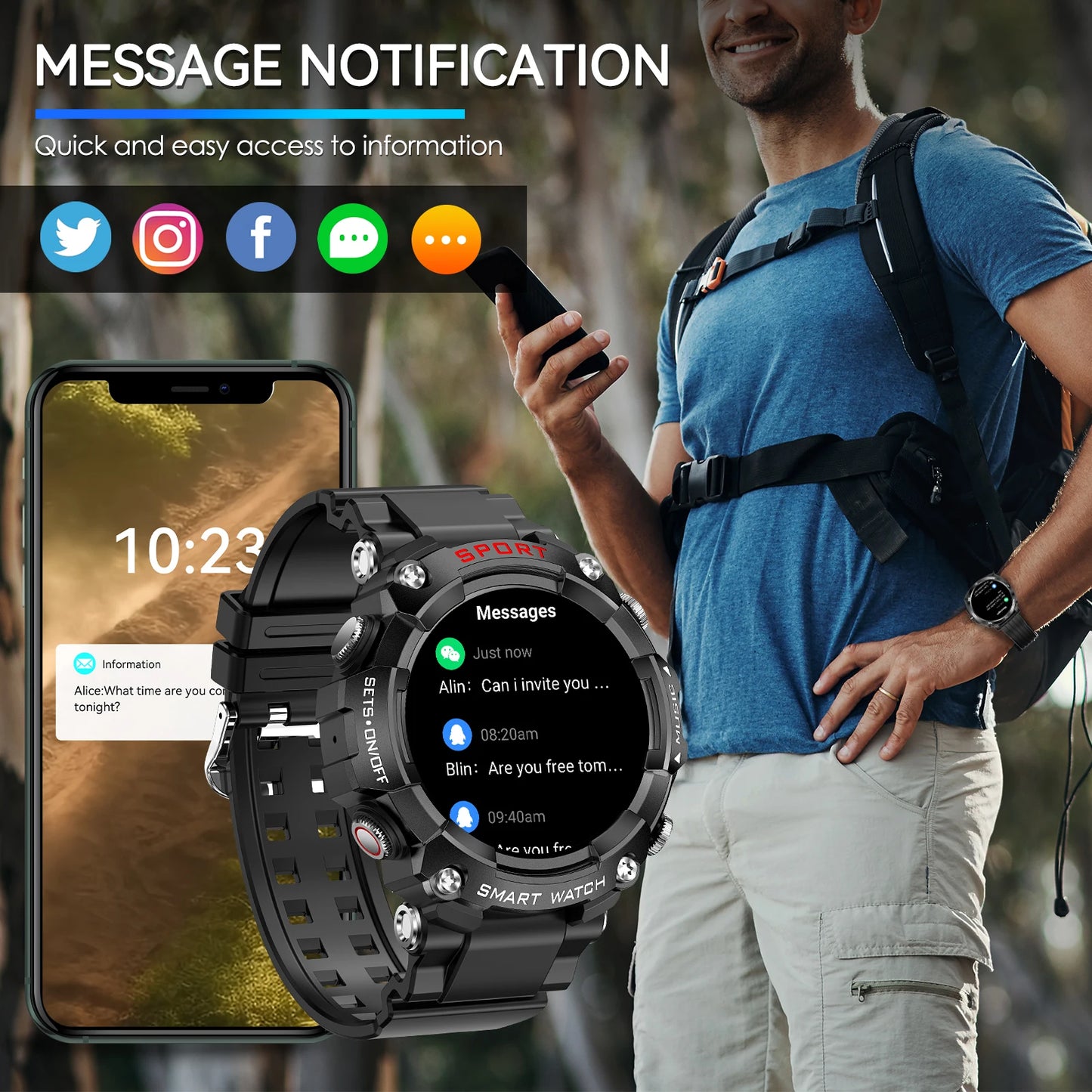 LaNikar Smart Watch AMOLED Display With Bluetooth Headset