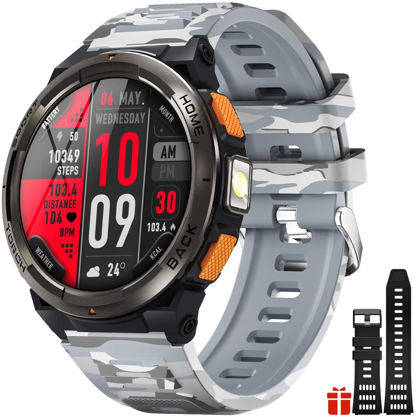 EIGIIS KE5 Smartwatch 3ATM Waterproof With Compass Altitude Barometer