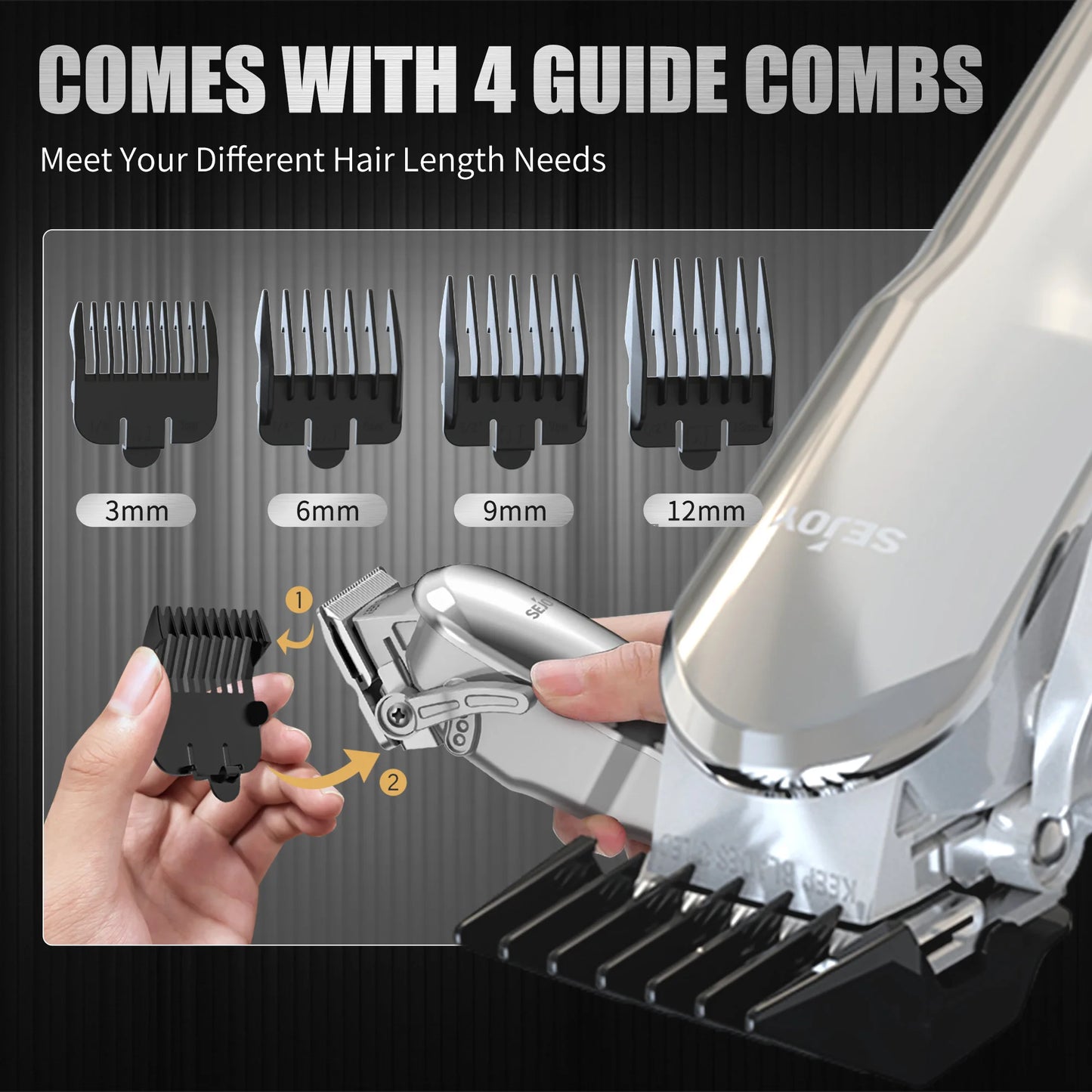 Sejoy Cordless Hair Trimmer Pro For Men Barber Clipper