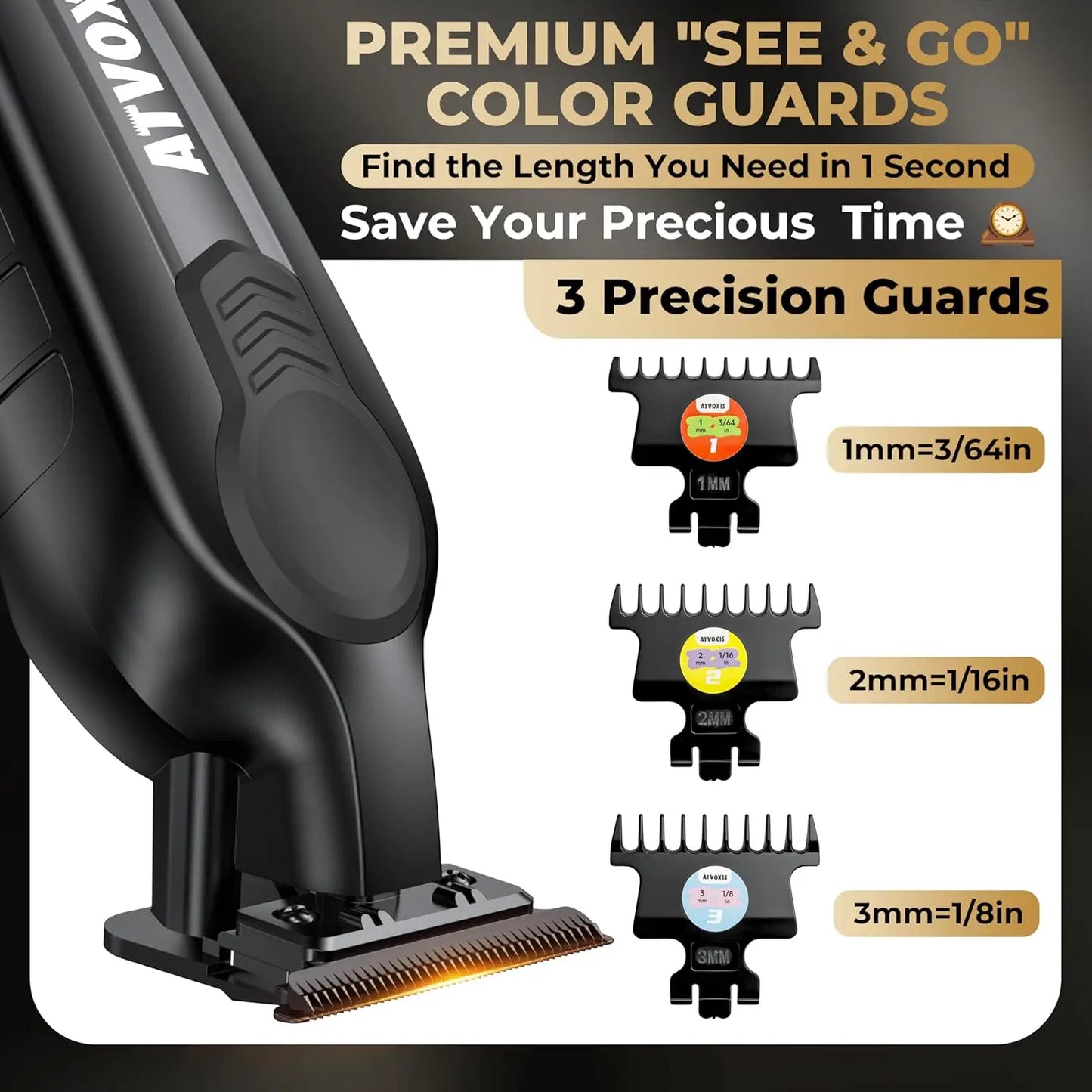 Professional Men's Hair Trimmer With Titanium Alloy Blades And Cordless