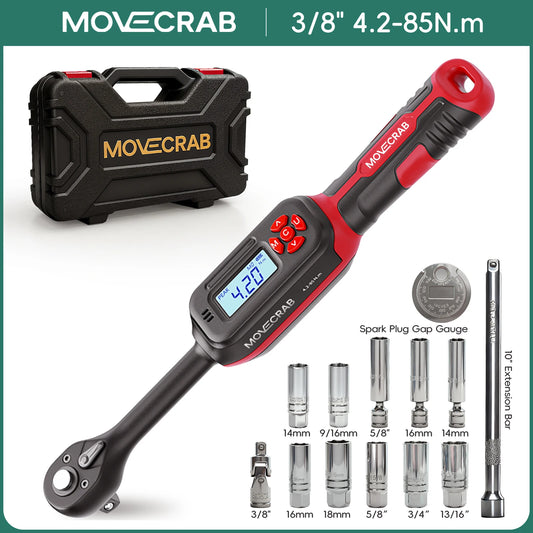 MoveCrab Digital Torque Wrench Set With Magnetic Extension Bar