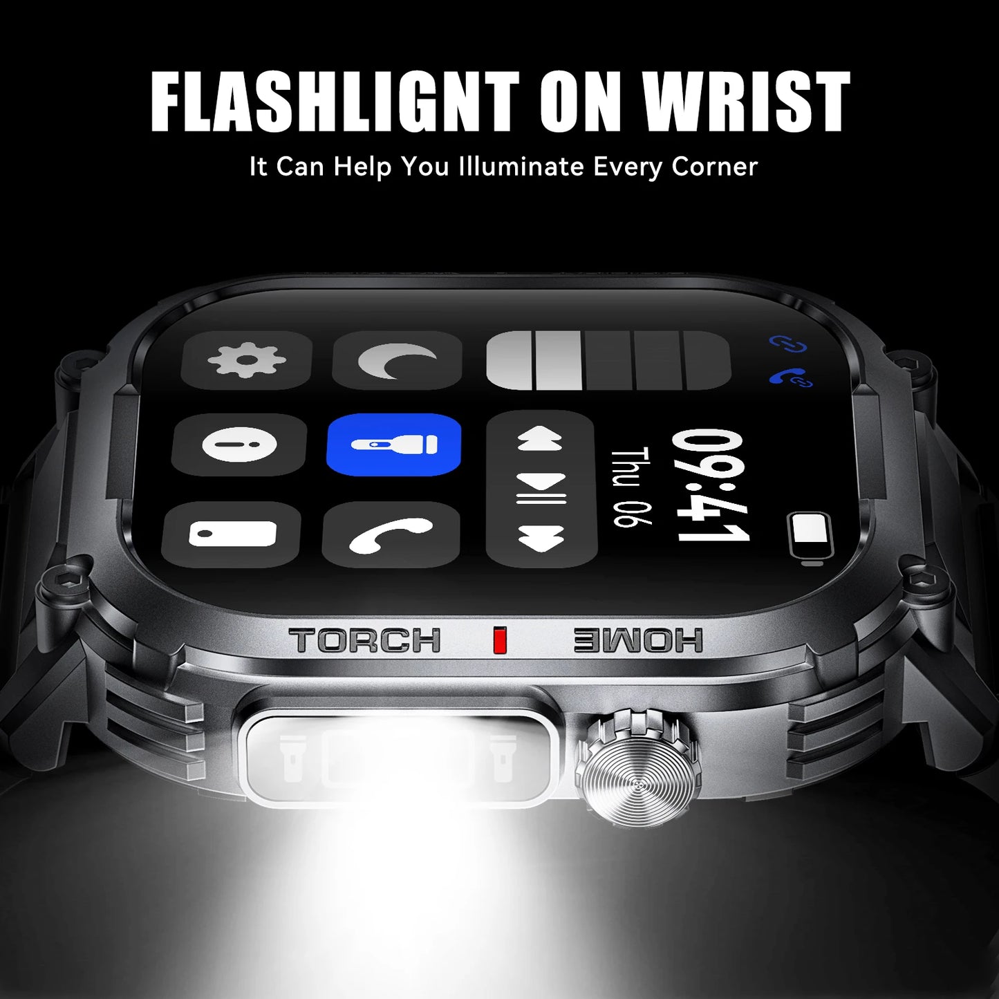 EIGIIS Mens Smartwatch 3ATM Waterproof Heart Rate Fitness Tracker