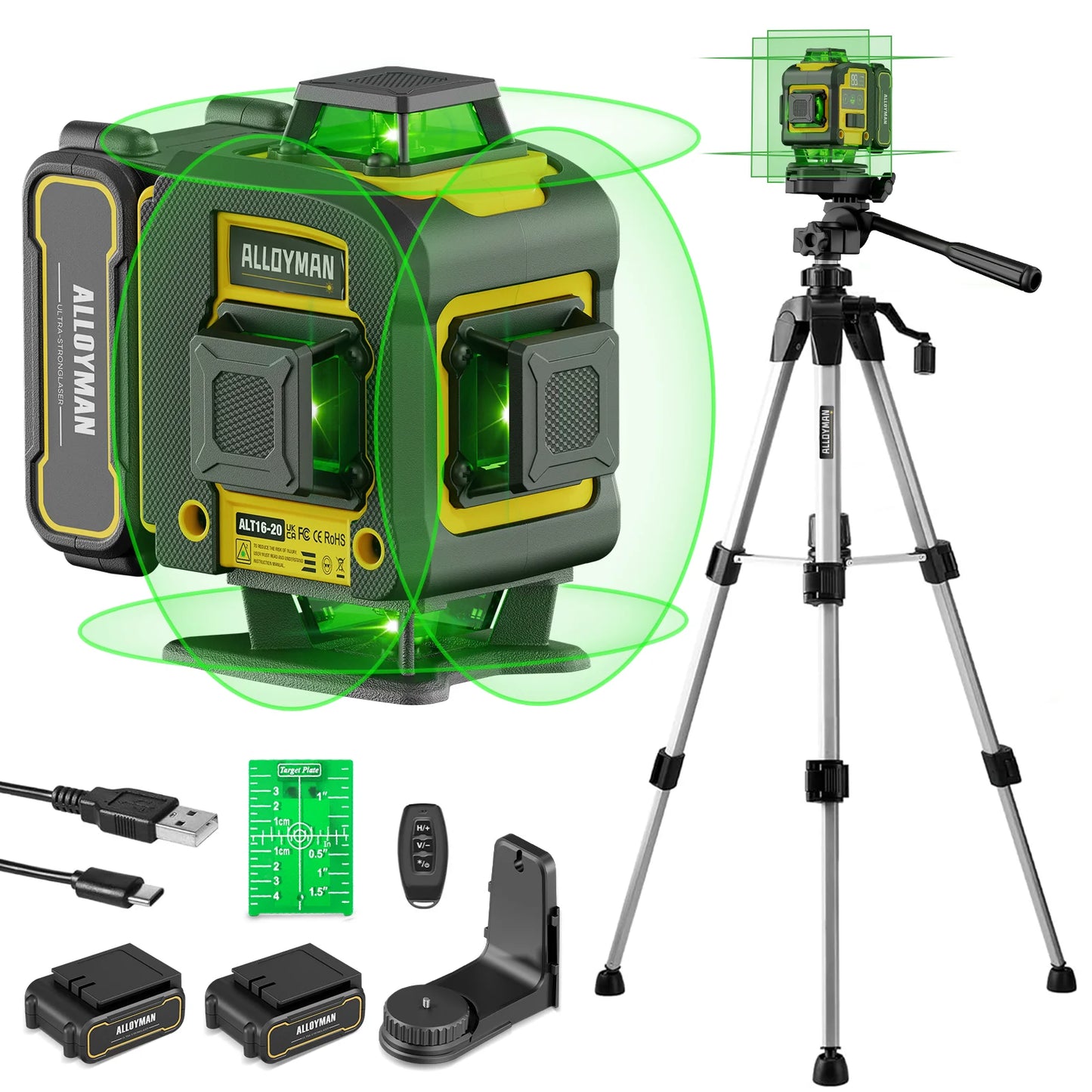 Laser Level With Tripod Self Leveling Green Line 4D Tool