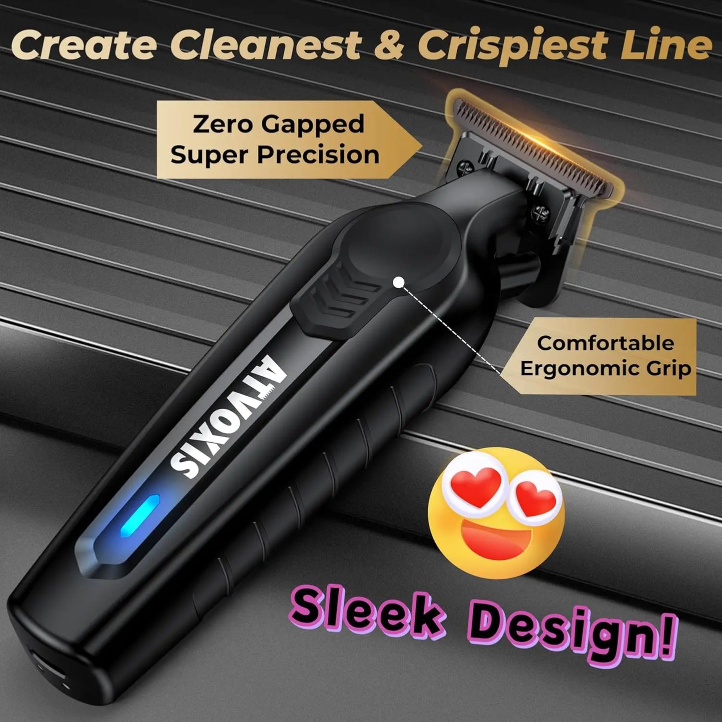 Professional Men's Hair Trimmer With Titanium Alloy Blades And Cordless