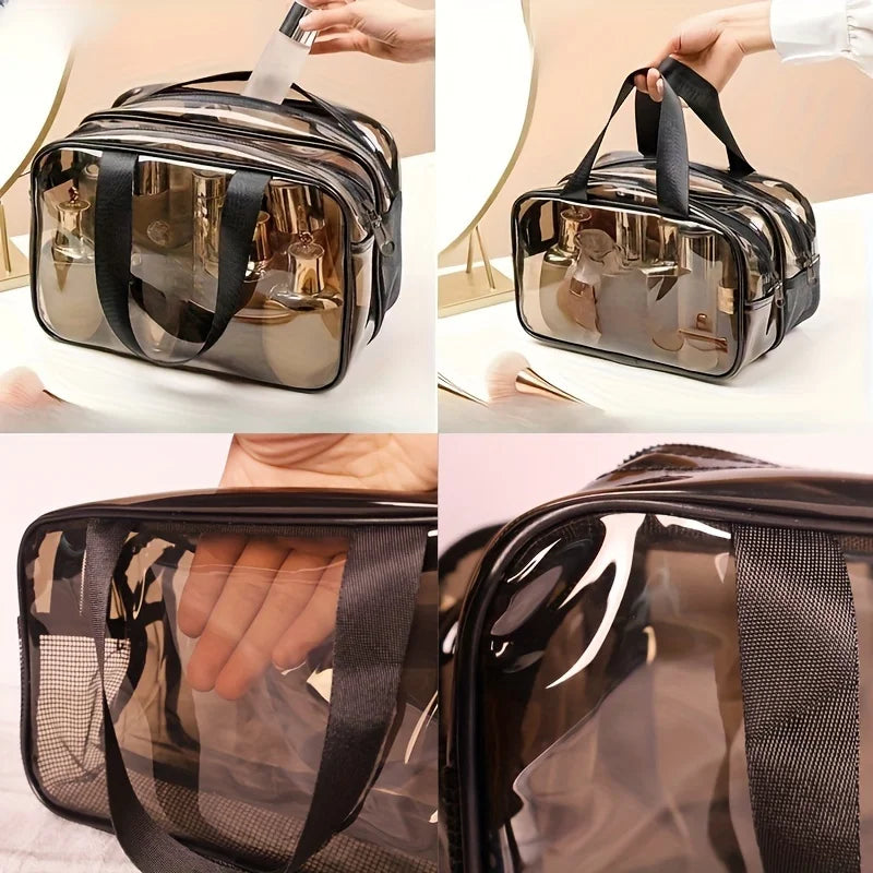 Waterproof Travel Makeup Pouch With Double Zipper TSA Organizer