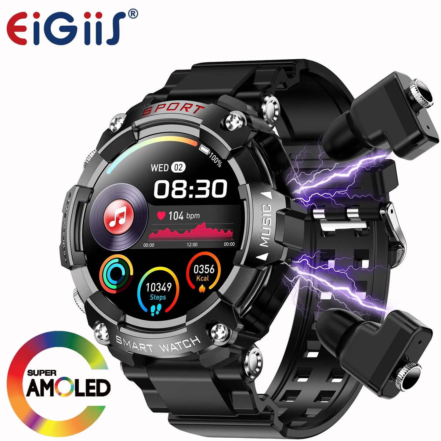 LaNikar Smart Watch AMOLED Display With Bluetooth Headset