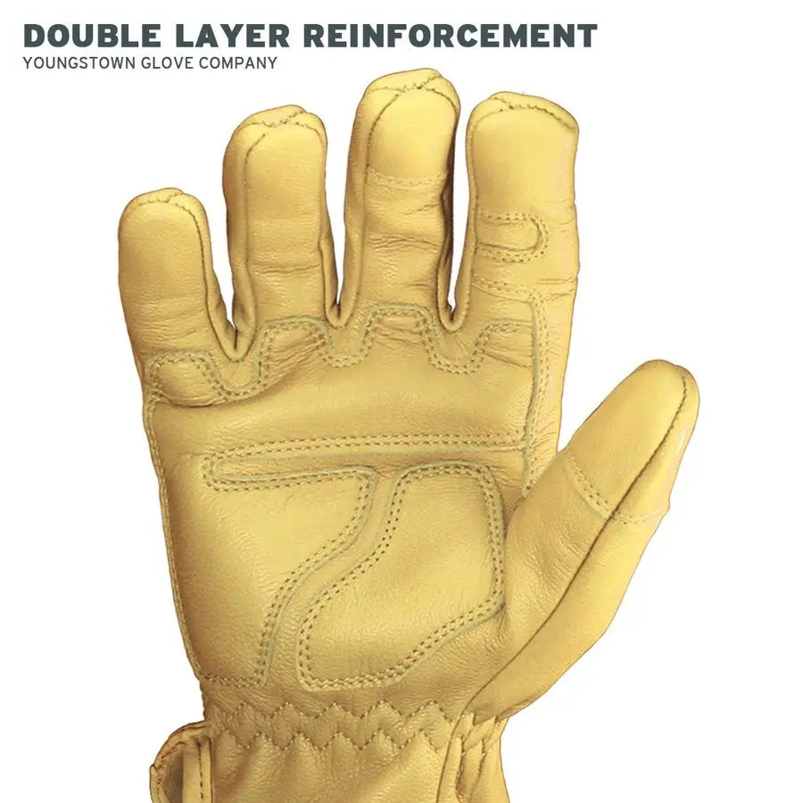 XMSJ Double Layered Leather Work Gloves For Men Arc Rated
