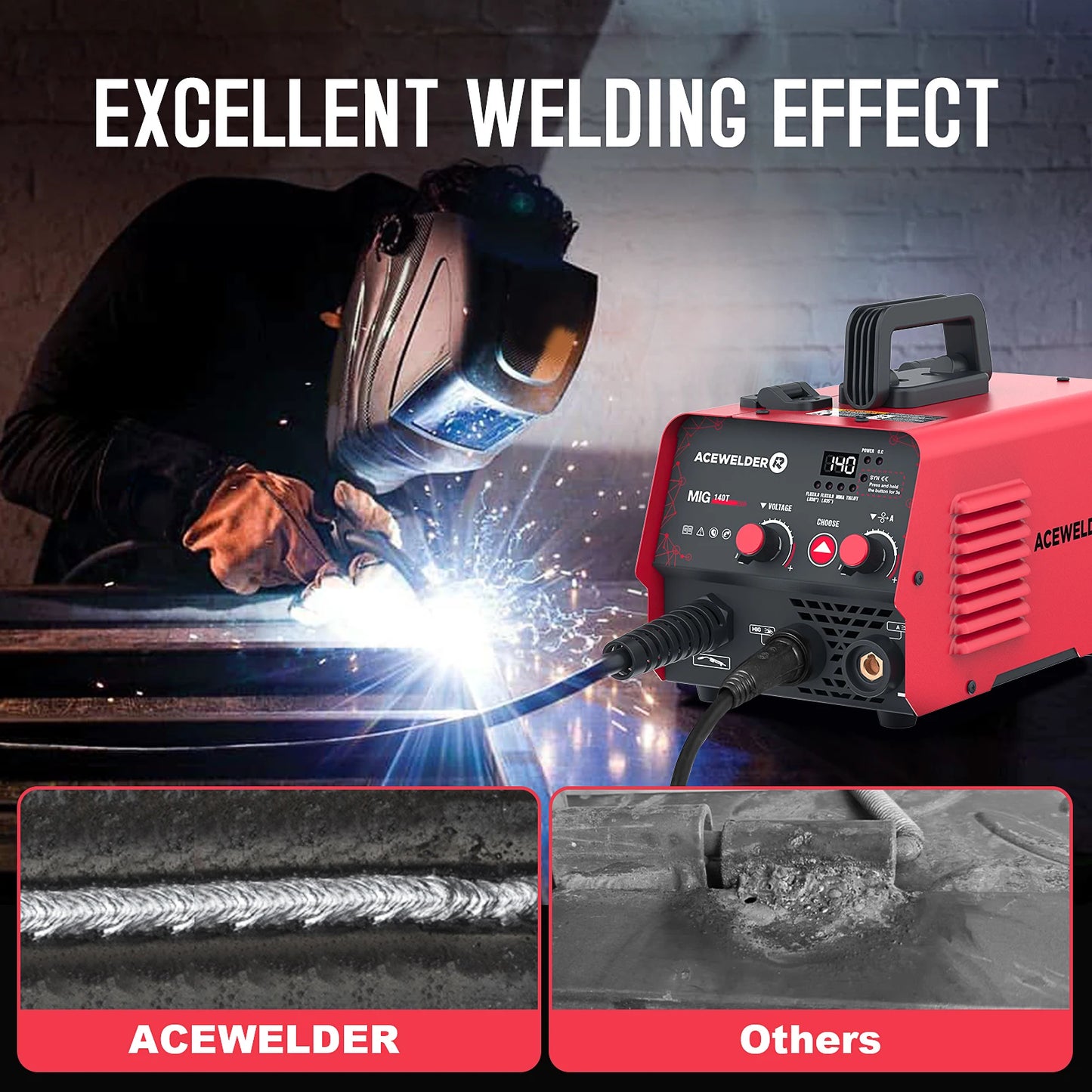 ACEWELDER 3 in 1 Welding Machine MIG ARC TIG 140A 110V IGBT