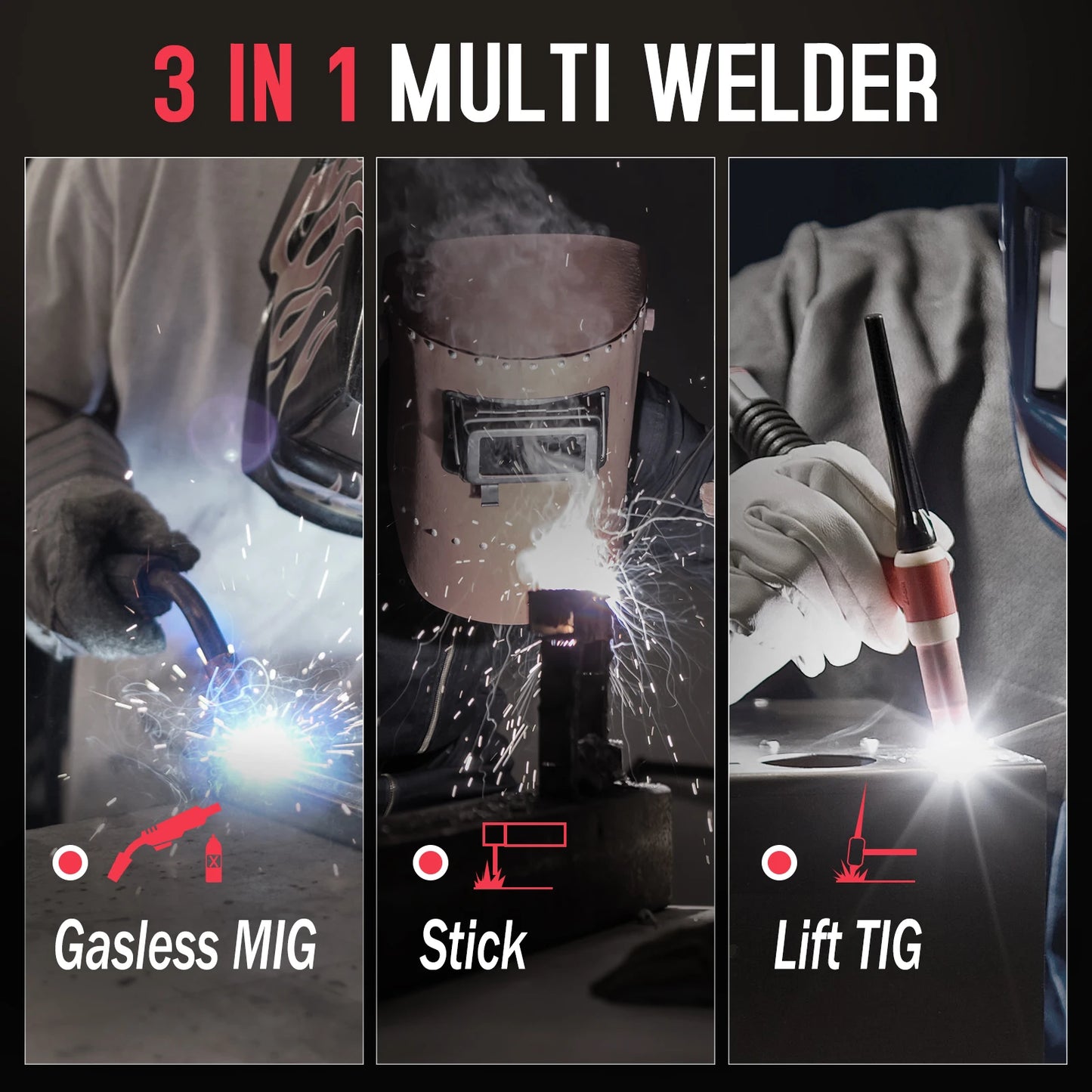 ACEWELDER 3 in 1 Welding Machine MIG ARC TIG 140A 110V IGBT
