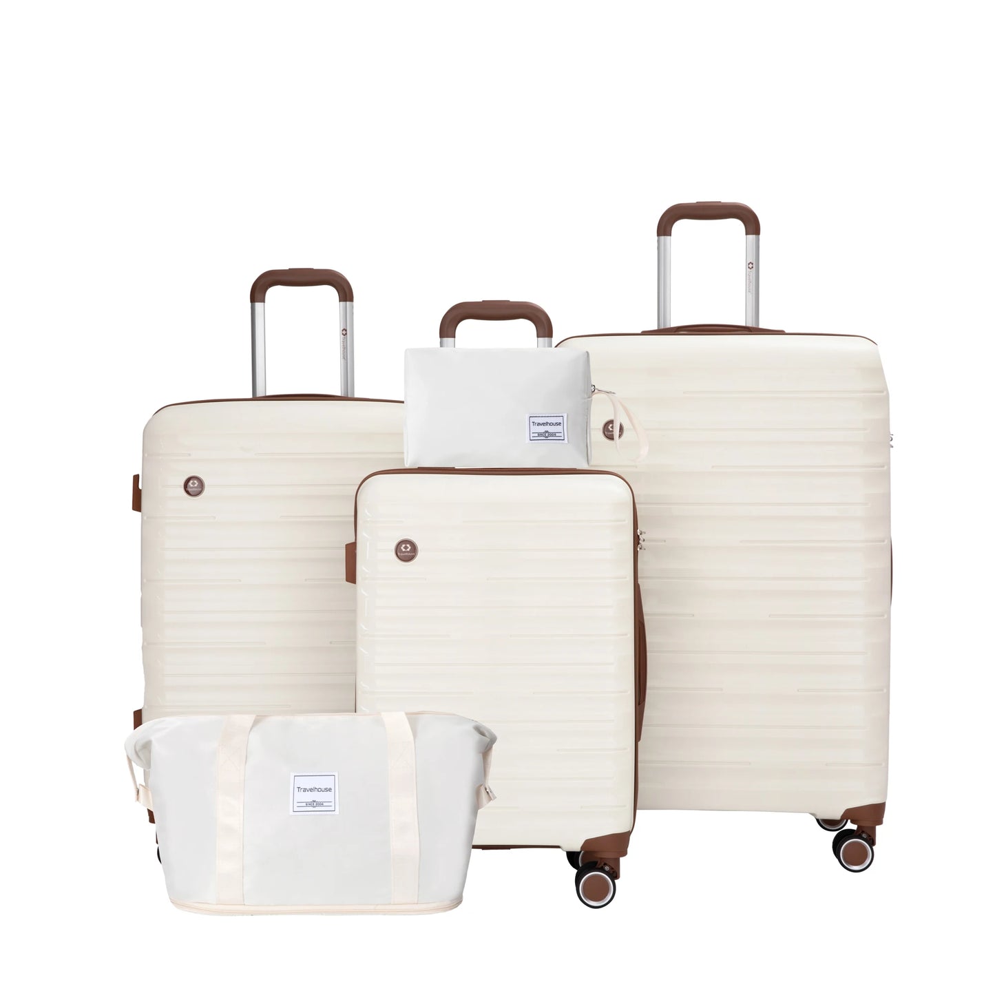 TravelhouseCN 5-Piece Luggage Set Hardcase Spinner Wheels TSA Lock
