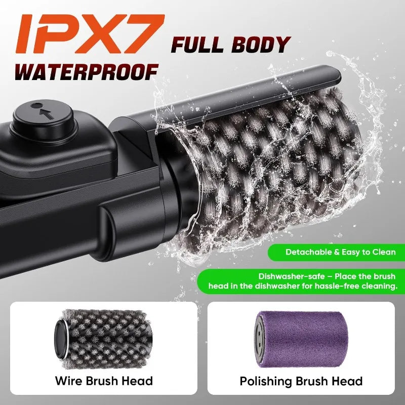Electric Rotary Grill Brush 304 Stainless Steel Head Rechargeable 3-Speed Power BBQ Cleaning Brush for Outdoor Grill Gas Cleaner