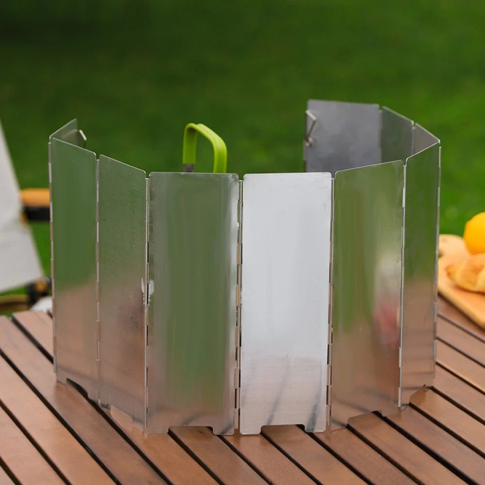 Aluminum Gas Stove Foldable Wind Shield For Outdoor Camping Ultralight